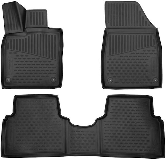 Novline Set of Front and Rear Mats 4pcs Tray Type for BMW Series 7 2015+ Black