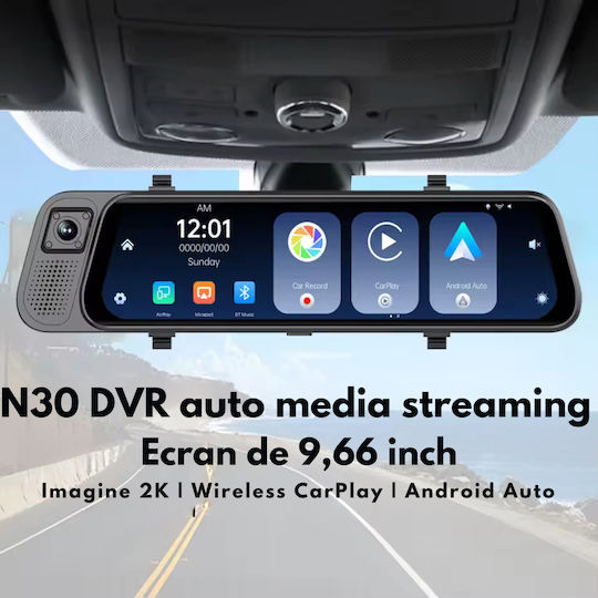 Set Oglinzi cu Camera DVR Auto 1440P cu Ecran 9.66" & Camera de Marsarier