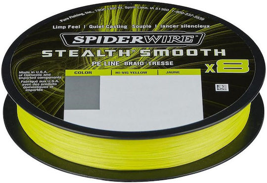 Spiderwire Stealth Smooth X8 Κίτρινο Νήμα 150 Μ 0,11 Χιλ 10,3 Κιλά