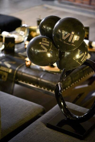 Set of 8 Black Latex Balloons 23cm