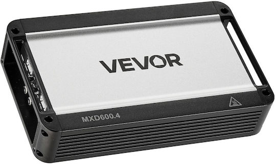 Car Amplifier Vevor 4 Channel Bridgeable Car Amplifier Multichannel Stereo Amplifier Class D Max 4 X 420w at 4 Ohms 4 X 600w at 2 Ohms High Efficiency SUVs Pickups Off Road Vehicles
