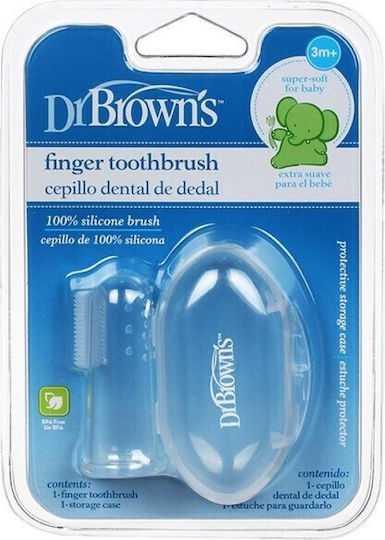 Dr. Brown's Бебешка Четка За Зъби За Пръст За 3m+ Прозрачен