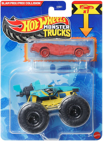 Hot Wheels Количка Monster Trucks Slam Prix Prix Collision Monster Truck за 4+ Години