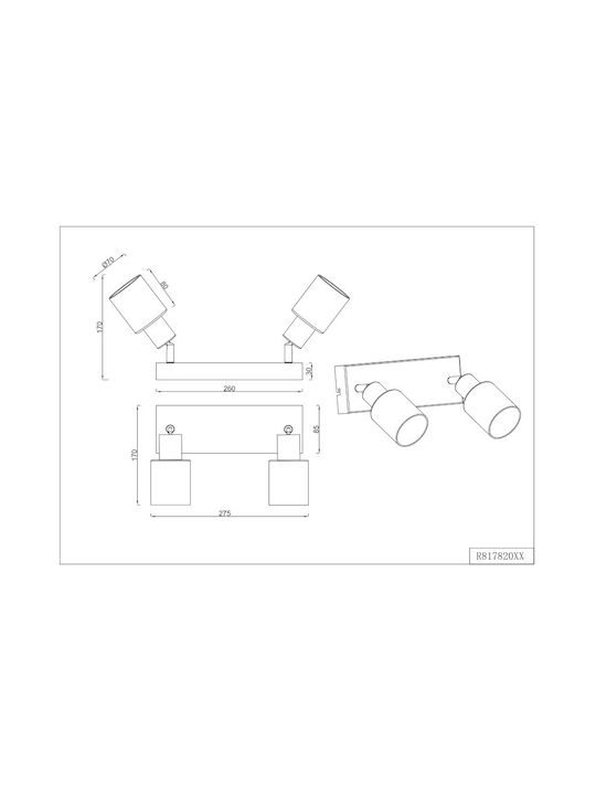 Trio Lighting Spot in Schwarz Farbe