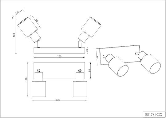 Trio Lighting Spot în Culoare Negru