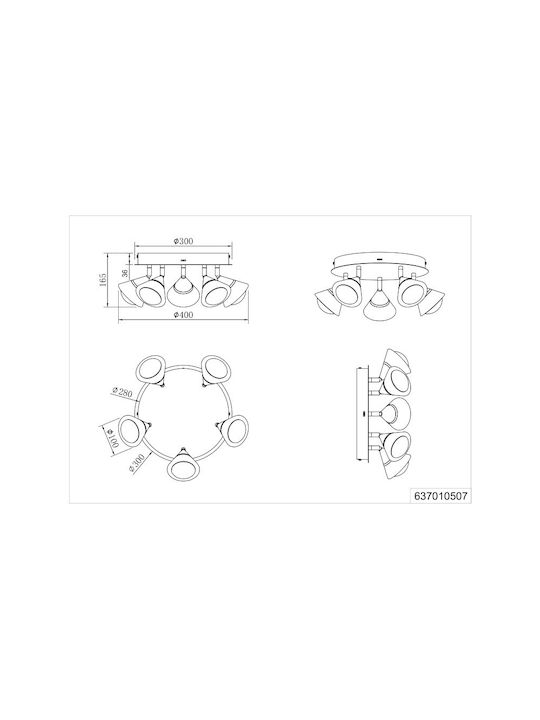 Trio Lighting Romeo Πλαφονιέρα Οροφής Γκρι με Ενσωματωμένο LED