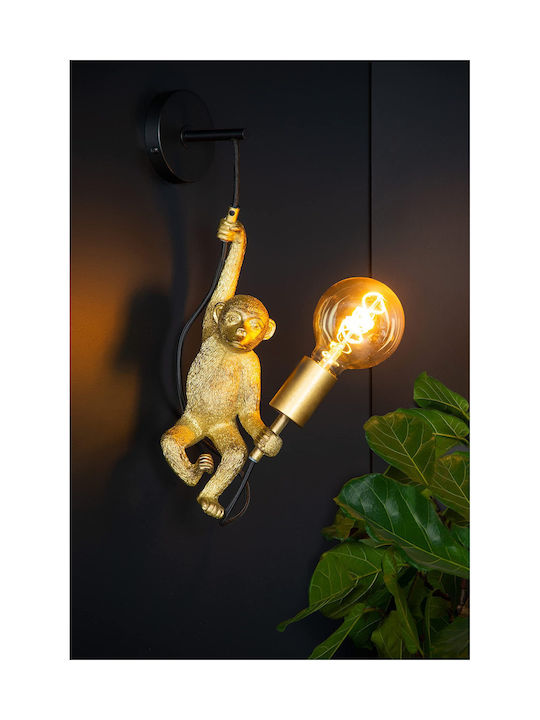 Lucide Lightning Extravaganza Chimp Modern Leuchte Wand mit Fassung E27 Gold 17.6cm
