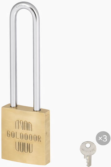 Golddoor Brass Padlock Lengthened with Key 40mm