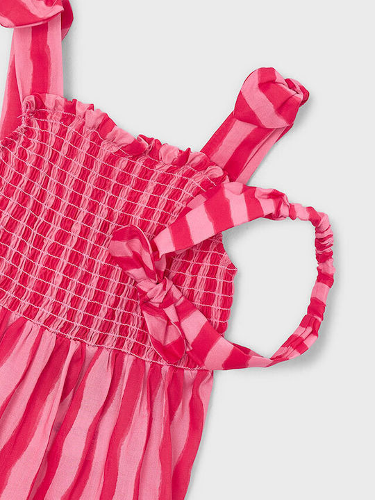 Girls Sleeveless Dress Set with Accessories Peach