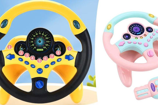 Lenkrad Fahrersimulator mit Lichtern und Sounds für 36+ Monate Gelb