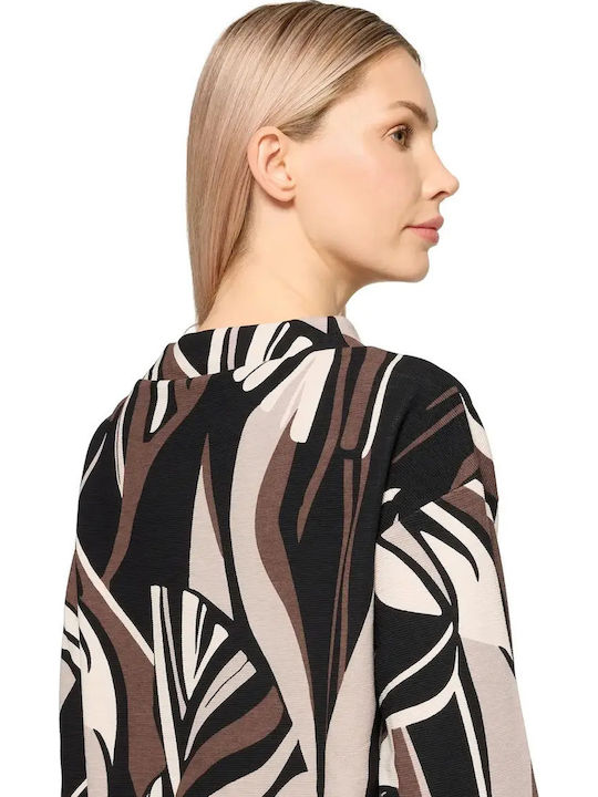 Women's Long Sleeve Sweater with V-Neck Black