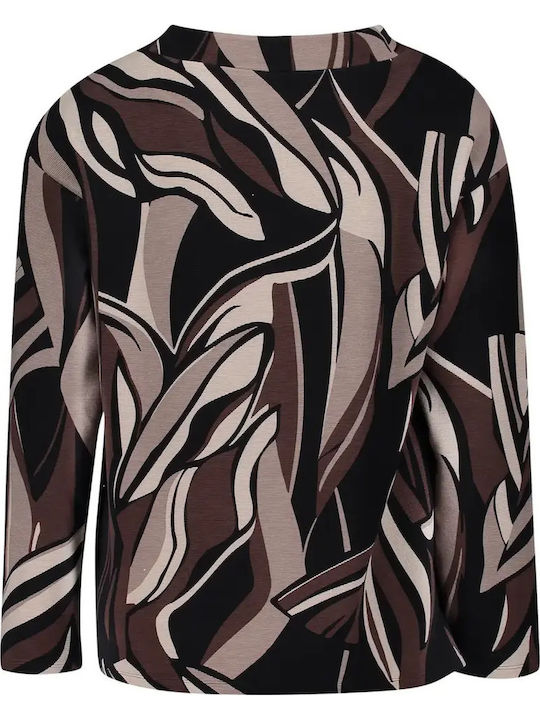 Women's Long Sleeve Sweater with V-Neck Black