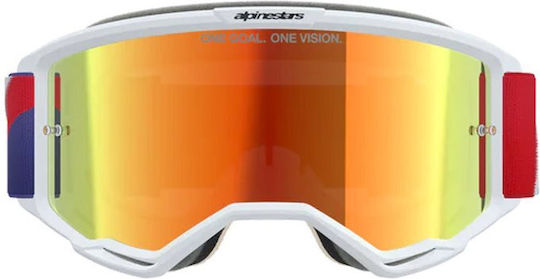 Μάσκα Μηχανής Motocross Alpinestars Vision 5 Corp Red Purple Mirror Red