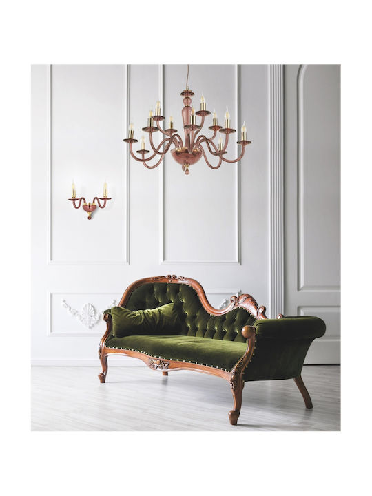 Ondaluce Πολυέλαιος 12xE14 Ø84cm με Κεράκια Μωβ LP.PAGAN/12-BGN