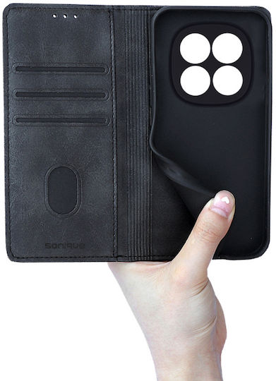 Θήκη Πορτοφόλι Vintage Magnet Wallet Sonique Xiaomi Redmi Note 15 5g Poco M8 5g Μαύρο