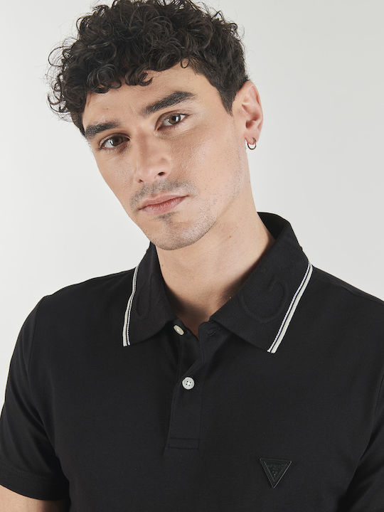 Nolan Polo Herrenbluse Kurzarm Schwarz