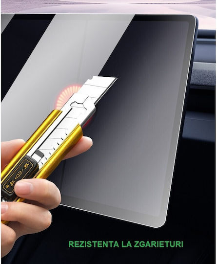 Set 2 Folii De Sticlă Temperată Alista Home Compatibile Tesla Model 3 Tesla Model Y Ecran Față Spate Anti Razele Albastre 4k Ultra Hd Anti Amprentă 2.5d Transparent