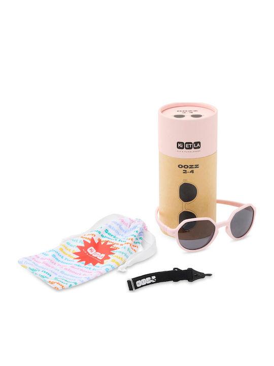 KiETLA Unbreakable Round Baby Sunglasses Pink for 1-2 Years