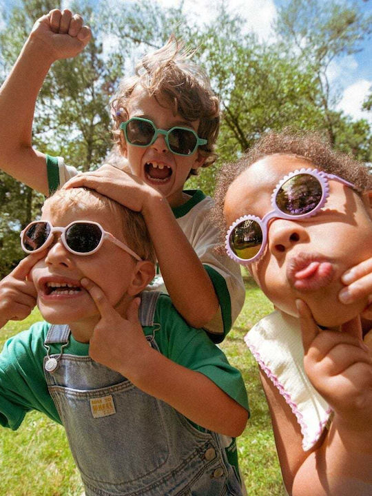 KiETLA Unbreakable Round Baby Sunglasses Pink for 1-2 Years