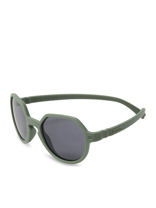 KiETLA Unbreakable Round Kids Sunglasses Green for 2-4 Years