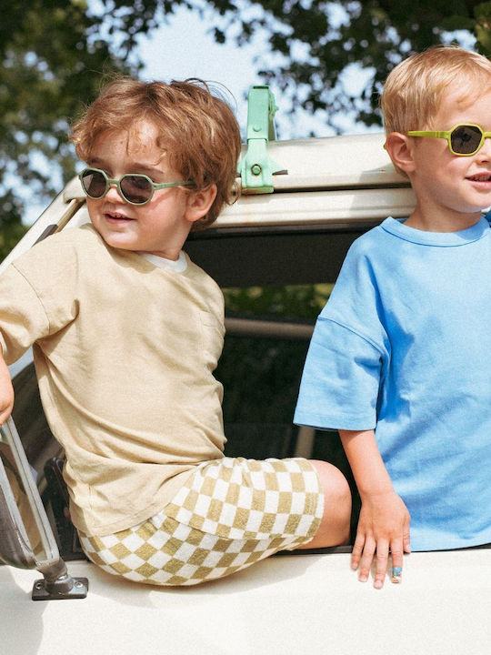 KiETLA Unbreakable Round Kids Sunglasses Green for 2-4 Years