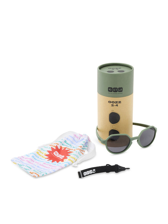 KiETLA Unbreakable Round Kids Sunglasses Green for 2-4 Years