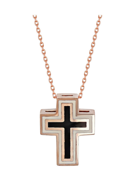 Kiriakos Gofas Women's Rose Gold 9K Double Sided Cross with Chain