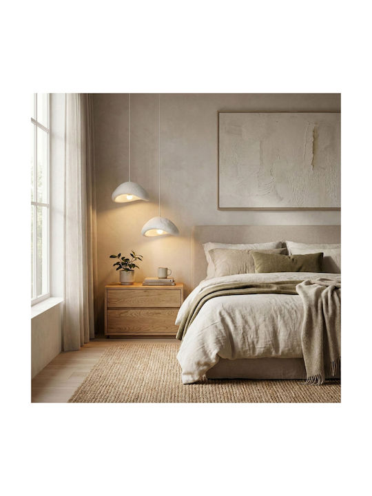 Megapap Luna Pendant Ceiling Light White with E27 Socket 74x74x115cm