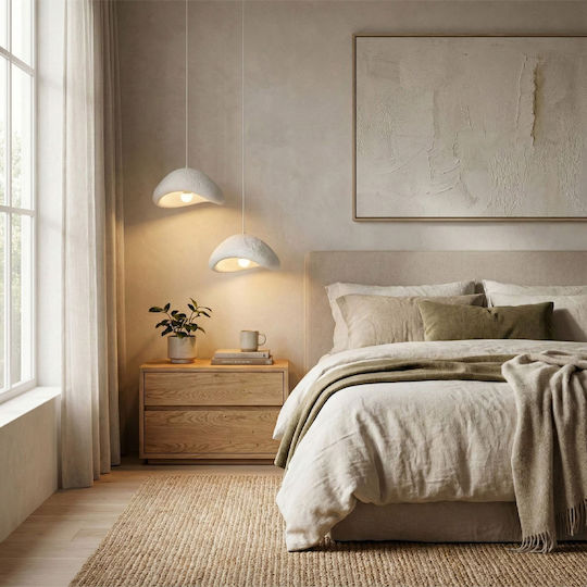 Megapap Luna Pendant Ceiling Light White with E27 Socket 74x74x115cm