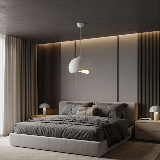 Megapap Yontu Pendant Ceiling Light White with E27 Socket 34x29x120cm