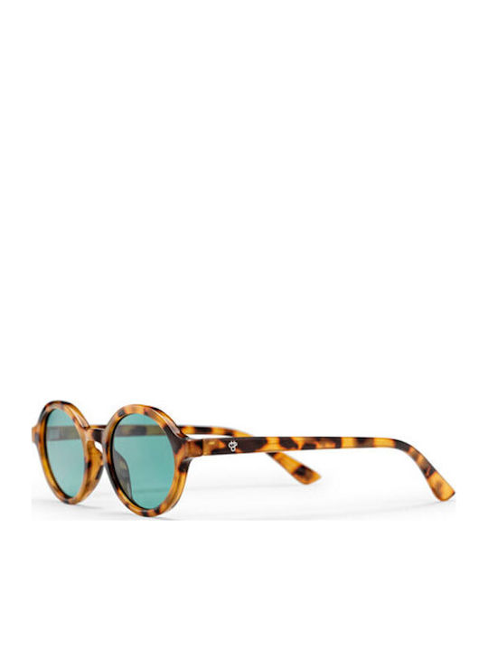 Chpo Unisex Sunglasses with Brown Frame and Turquoise Lenses 16135MA