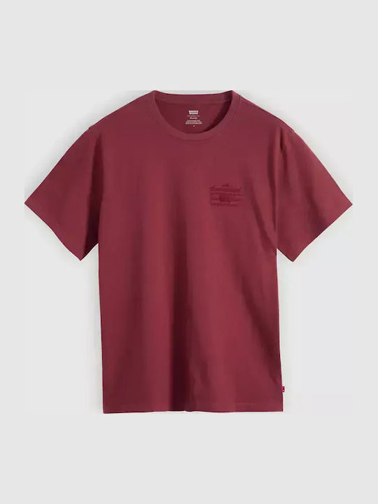 Levi's Kurzarm T-Shirt Burgundisch