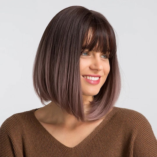 Animis Beauty Perücke Mit Synthetisches Haar In Lila Farbe 30cm