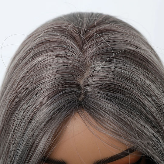 Animis Beauty Perucă cu Păr Sintetic în Culoare Gri 40cm