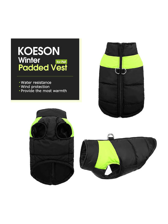 Haine pentru câini Fleece / Impermeabil / Antivant Verde cu Lungimea Spateului 58 cm