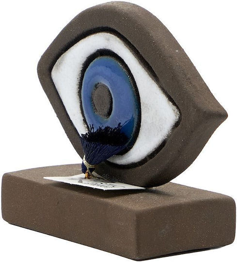 Rozos Ceramics 44-540 Tischdekoration Handgefertigtes Keramik Auge Braune Basis 7x7 Rozos Ceramics 44-540 Tischdekoration Handgefertigtes Keramik Auge Braune Basis 7x7