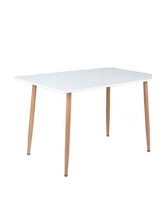 Esszimmer- und Küchentisch Metall Weiß 120x80x75cm