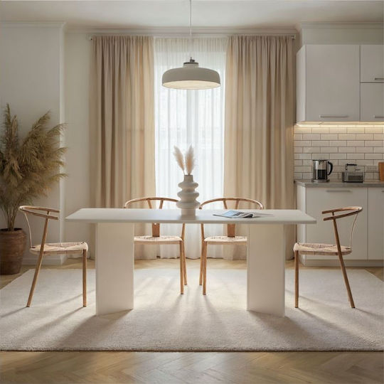 Linza Τραπεζαρίας Λευκό 180x90x75εκ.