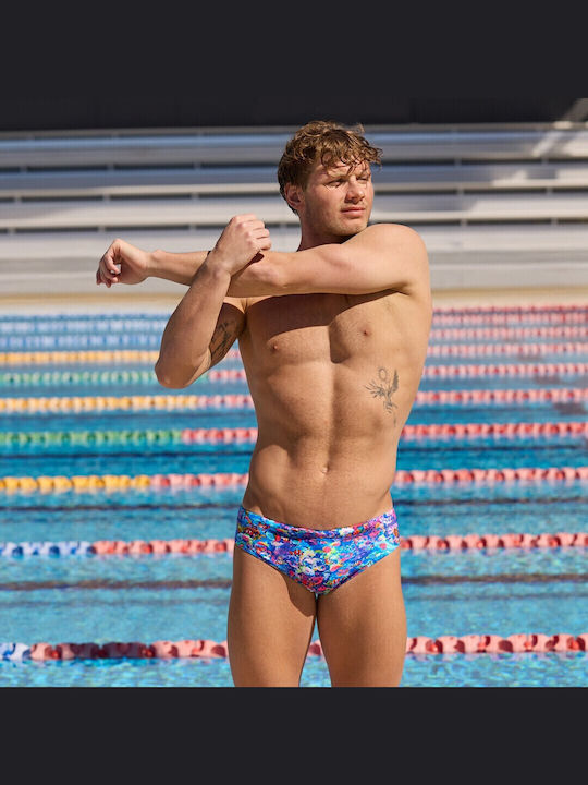 Men's Swimwear Slip Blue with Prints