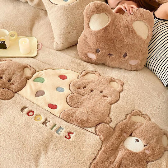 Подредба Плик За Завивка Milk Velvet Двойна 220x240см 2 Калъфки За Възглавници И 1 Чаршаф Cookies