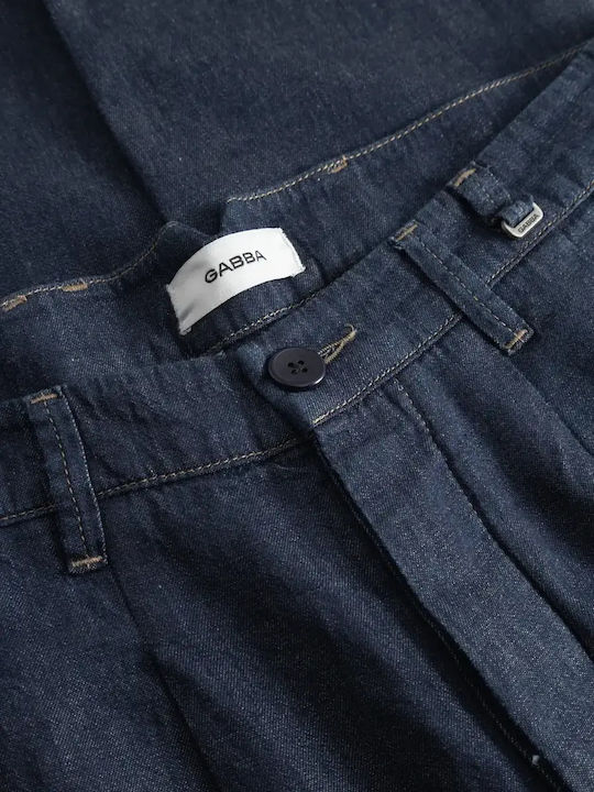 Ανδρικό Παντελόνι Τζιν Cropped με Loose Εφαρμογή Μπλε