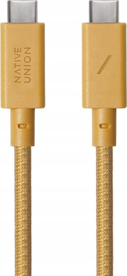 Native Union USB 2.0 Кабел USB-C Мъжки - USB-C 240W Захранване PD Жълт 3м