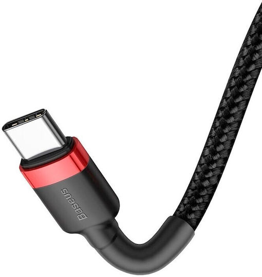 Baseus Cafule Cablu Braided USB 2.0 USB-C Mascul - USB-C 60W Roșu 2m