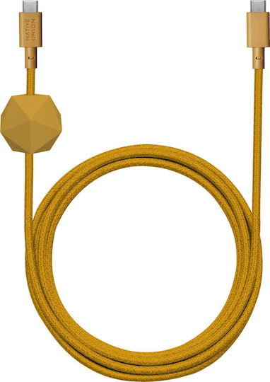 Native Union USB 2.0 Кабел USB-C Мъжки - USB-C 240W Захранване PD Жълт 3м