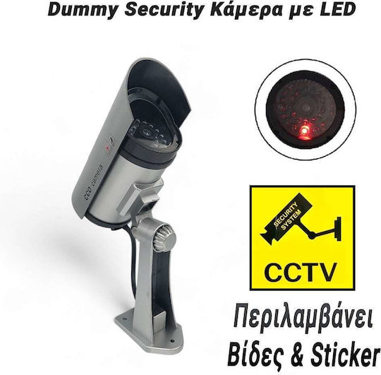 Dummy Surveillance Camera with LED Lighting Silver