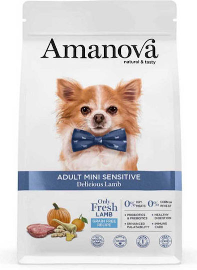 Amanova Adult Mini Sensitive 2kg Trockenfutter ohne Getreide & Gluten für erwachsene Hunde kleiner Rassen mit Lamm