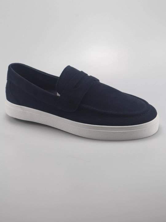 Suede Ανδρικά Loafers σε Μπλε Χρώμα
