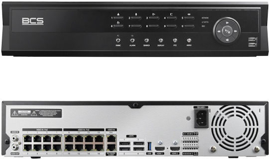 BCS BCS-U-NVR1606-A-4K-16P Καταγραφικό NVR 16 Καναλιών με Ανάλυση 4K