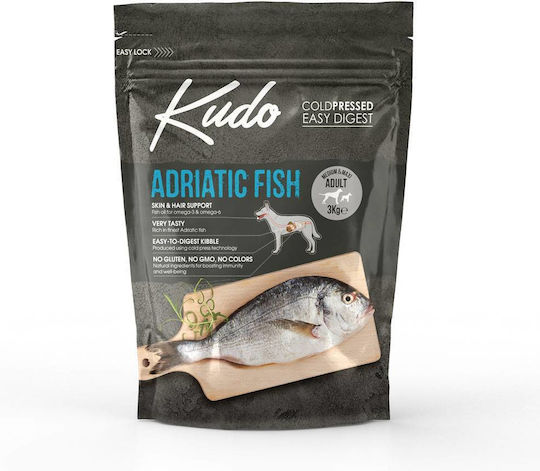 Kudo 3kg Dry Food for Adult Medium & Large Breed Dogs with Fish
