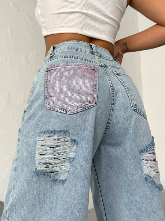 Hochbund Damen Jeans Hose in Entspannte Passform